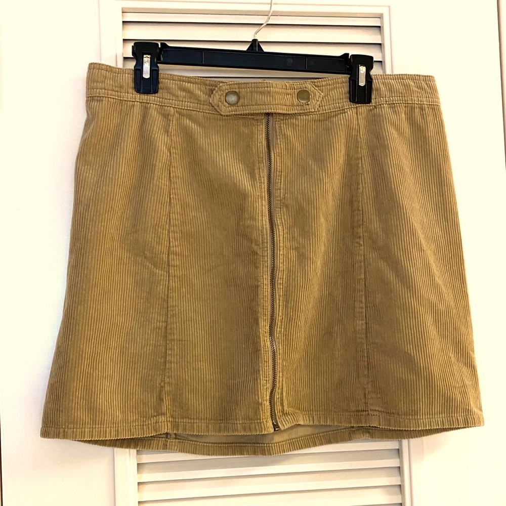 Tan Corduroy mini skirt